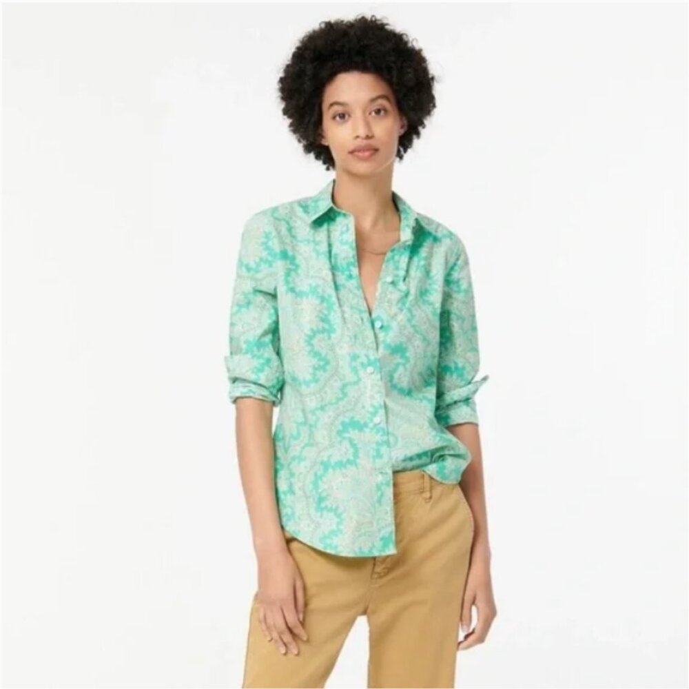 J. Crew Collection‎ Slim-fit crisp cotton poplin shirt in Ratti® pendant paisley